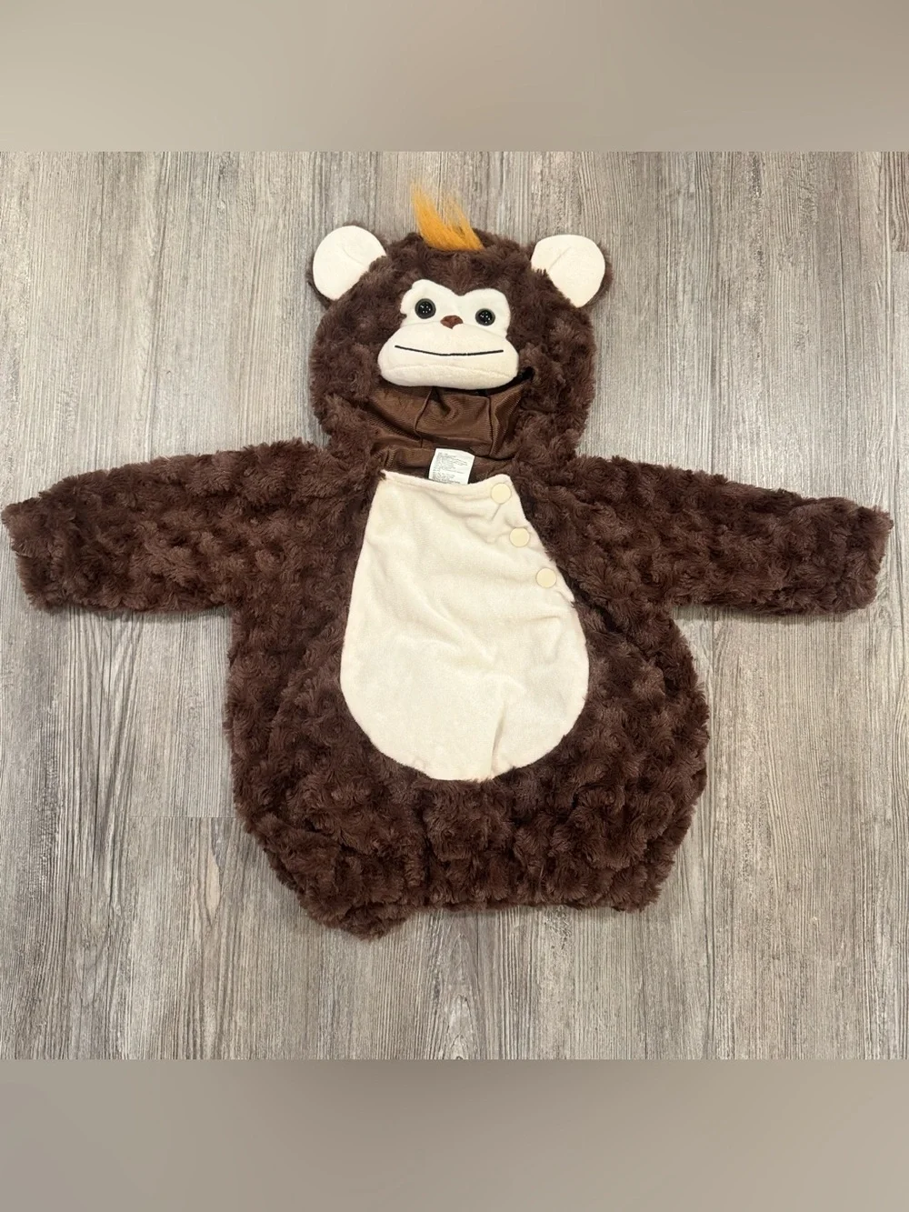 Target Infant Monkey Halloween Costume 0-6 Months Brown Fuzzy Hooded Outfit